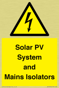 Solar PV System and Mains Isolators